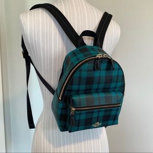 Coach Charlie Mini Plaid Backpack